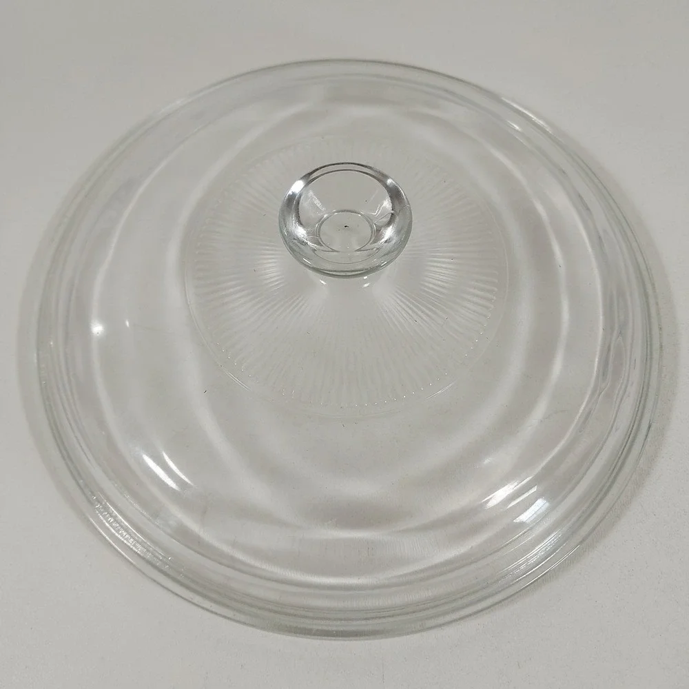 VTG Pyrex 623-C Clear Glass Round Casserole Dish Replacement Lid Cover RIBBED 8